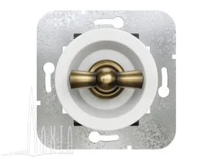 Выключатель на 4 положения, скрыт,уст,, цвет - белый/бронза Лахта "СенатЪ" GE35401-0136