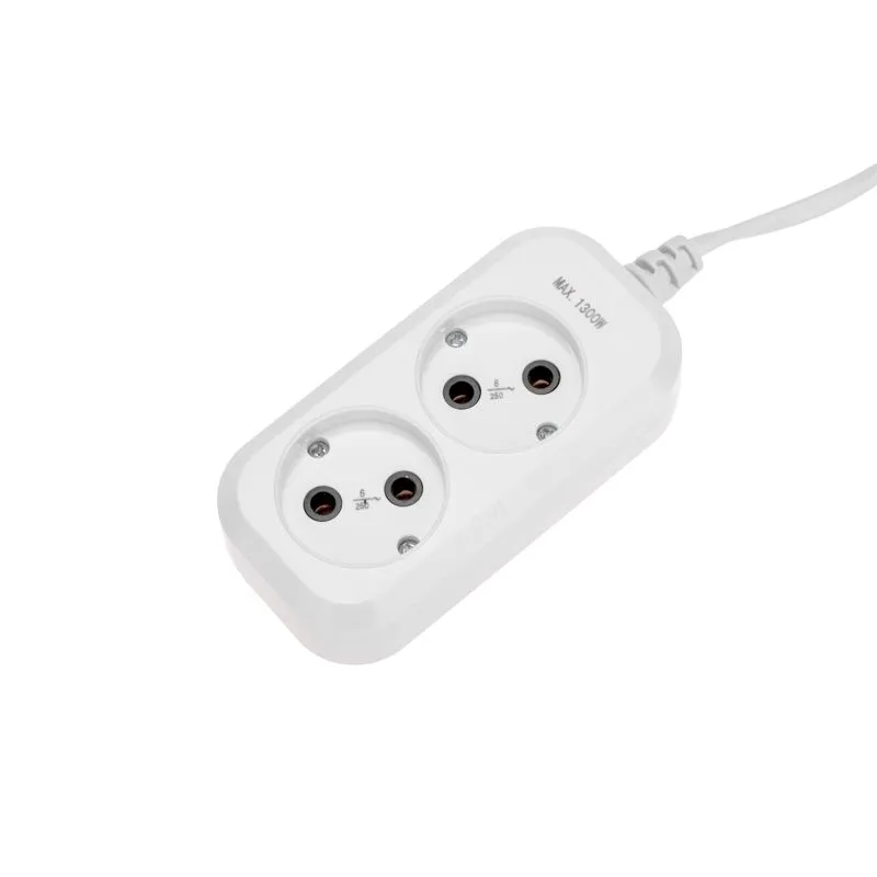 Удлинитель 2 гнезда, 1,5м, 2х0,75мм², б/з, белый PROconnect - Фото 5