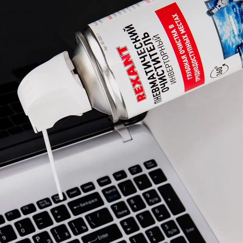 Пневматический очиститель (Сжатый воздух) DUST OFF, 520мл (230мл), аэрозоль, инверторный REXANT - Фото 2