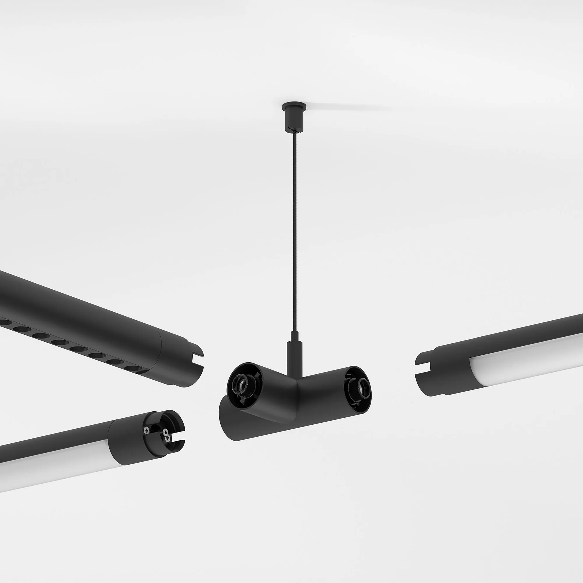 Module System Набор для подвеса Т-образный с питанием (черный) - Фото 8