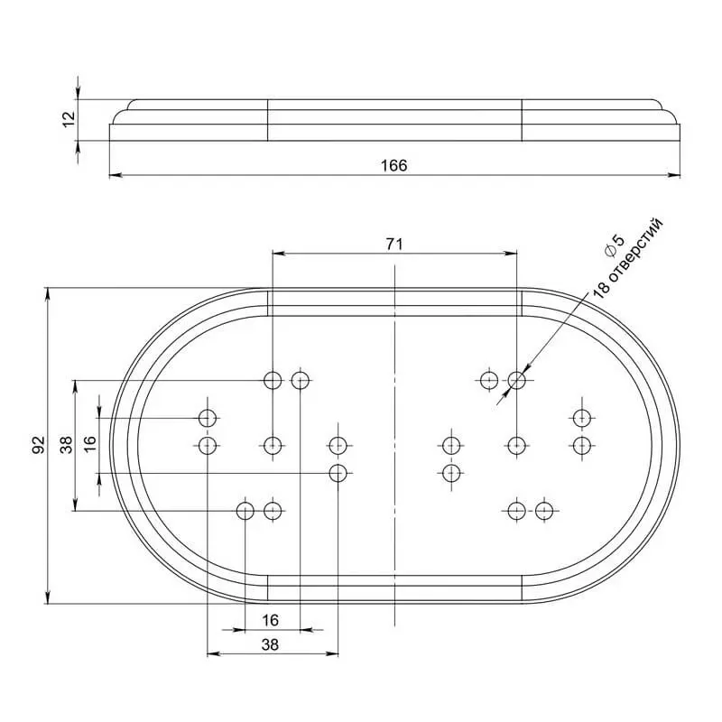 Подложка двухместная "Элегант", цвет- темный дуб, ТМ "МЕЗОНИНЪ" GE70712-26 - Фото 2