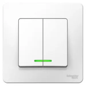 Выключатель 2-кл. СП Blanca 10А IP20 (сх. 5) 250В с подсветкой бел. SE BLNVS010511 1210253