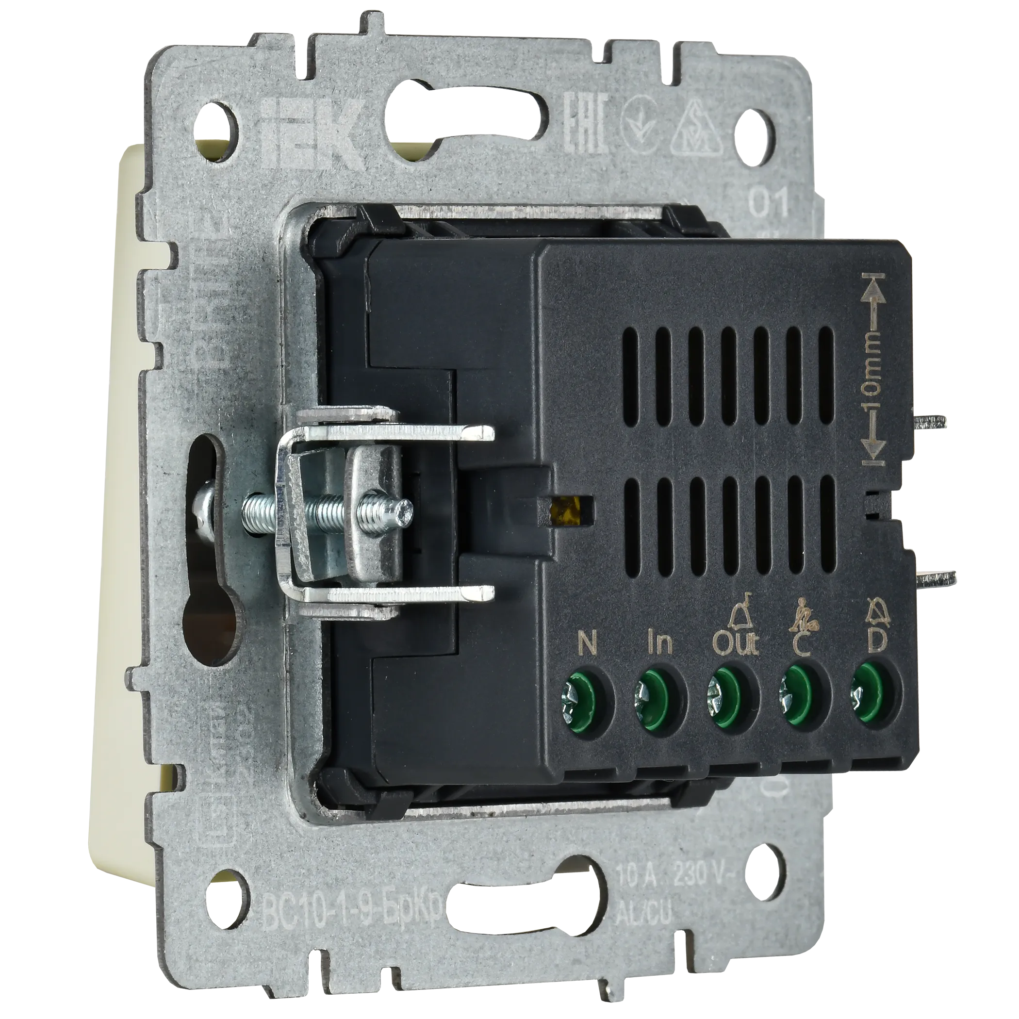 BRITE Кнопка звонка с индикацией для отелей 10А ВС10-1-9-БрКр бежевый IEK - Фото 4