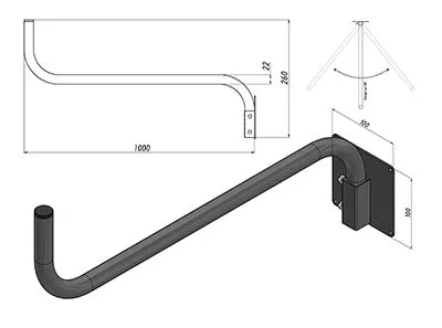 Кронштейн поворотный Севастополь-2, 100см REXANT - Фото 2
