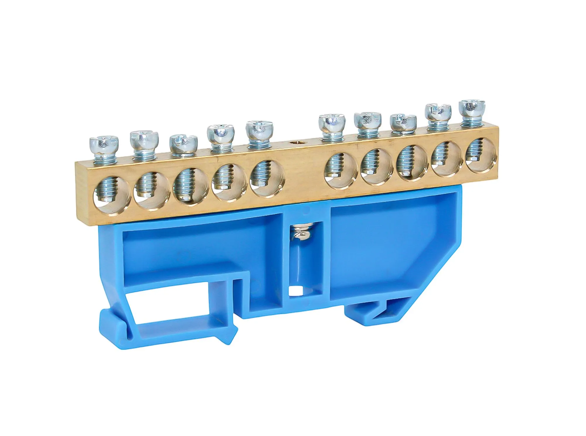 Шина N "ноль" на DIN-изоляторе СИНИЙ 8х12-10 DEKRON AN0803-0026