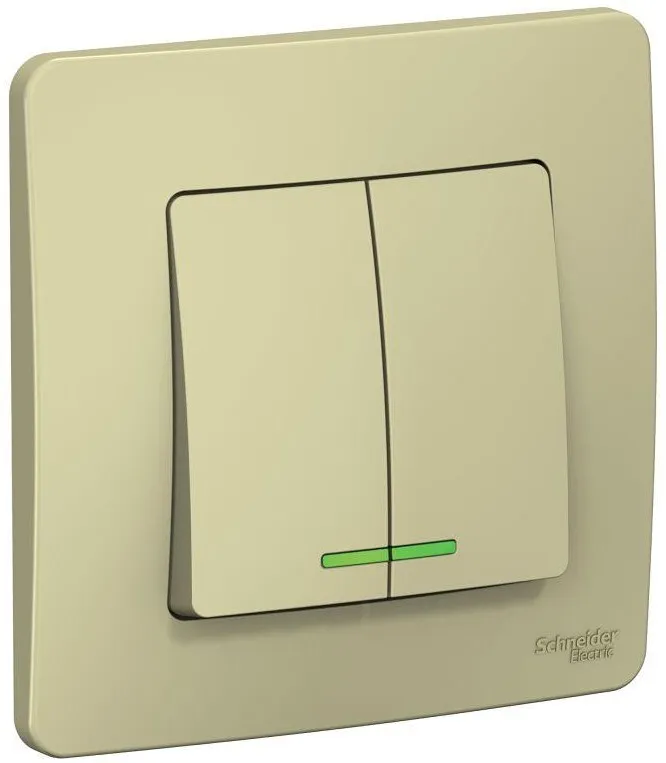 Выключатель 2-кл. СП Blanca 10А IP20 (сх. 5) 250В с подсветкой беж. SE BLNVS010517 - Фото 2