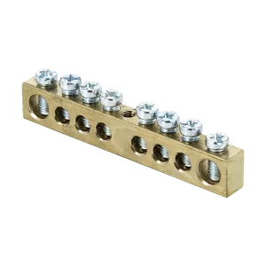 Шина PEN "ноль-земля" (6x9мм) 8 отв. латунь крепеж по центру EKF sn0-63-08