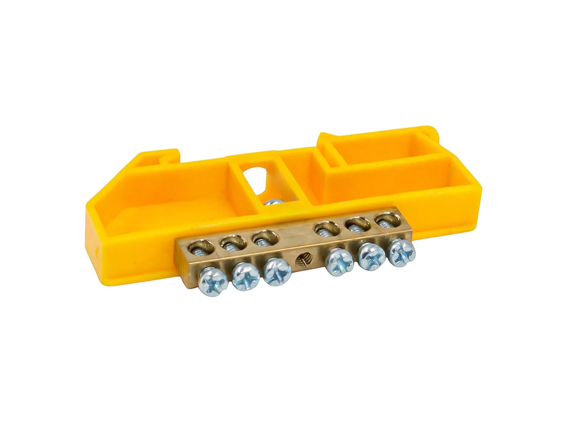 Шина PE "земля" на DIN-изоляторе ЖЕЛТЫЙ 6х9-6 DEKRON - Фото 3