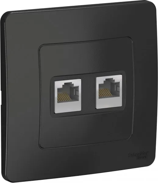 Розетка компьютерная 2-м СП Blanca RJ45 кат.5E антрацит SE BLNIS045456 - Фото 2