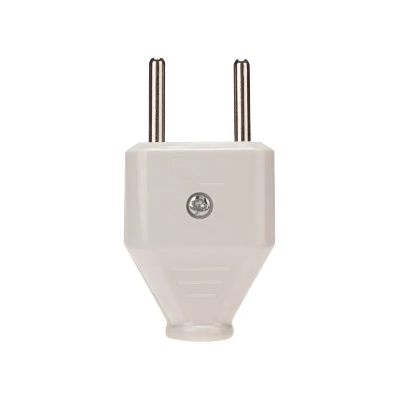 Вилка прямая без з/к 6А плоская белая REXANT - Фото 2