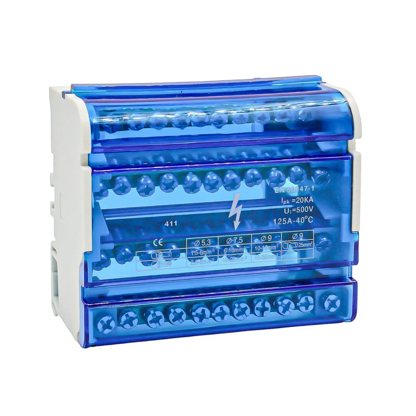 Шины на DIN-рейку в корпусе (кросс-модуль) 4х11 3L+PEN DEKRON