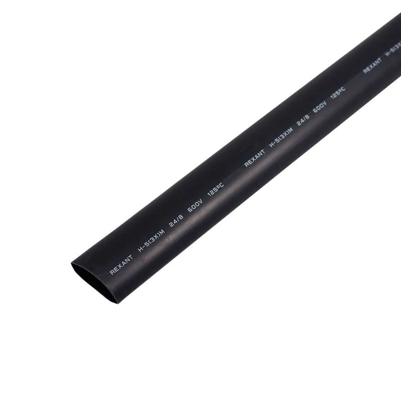 Трубка термоусаживаемая СТТК (3:1) двустенная клеевая 24,0/8,0мм, черная, упаковка 5 шт. по 1м REXANT 26-0024