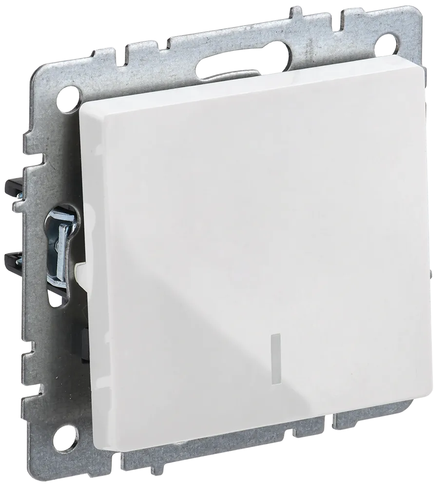 BRITE Выключатель 1-клавишный проходной с индикацией 10А ВС10-1-7-БрБ белый IEK BR-V12-1-10-K01