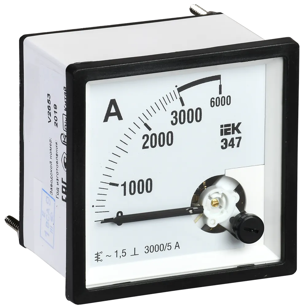 Амперметр аналоговый Э47 3000/5А класс точности 1,5 72х72мм IEK