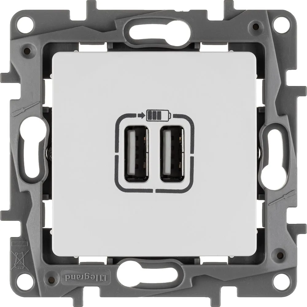 ETIKA Розетка USB A+A 15Вт белый - Фото 6
