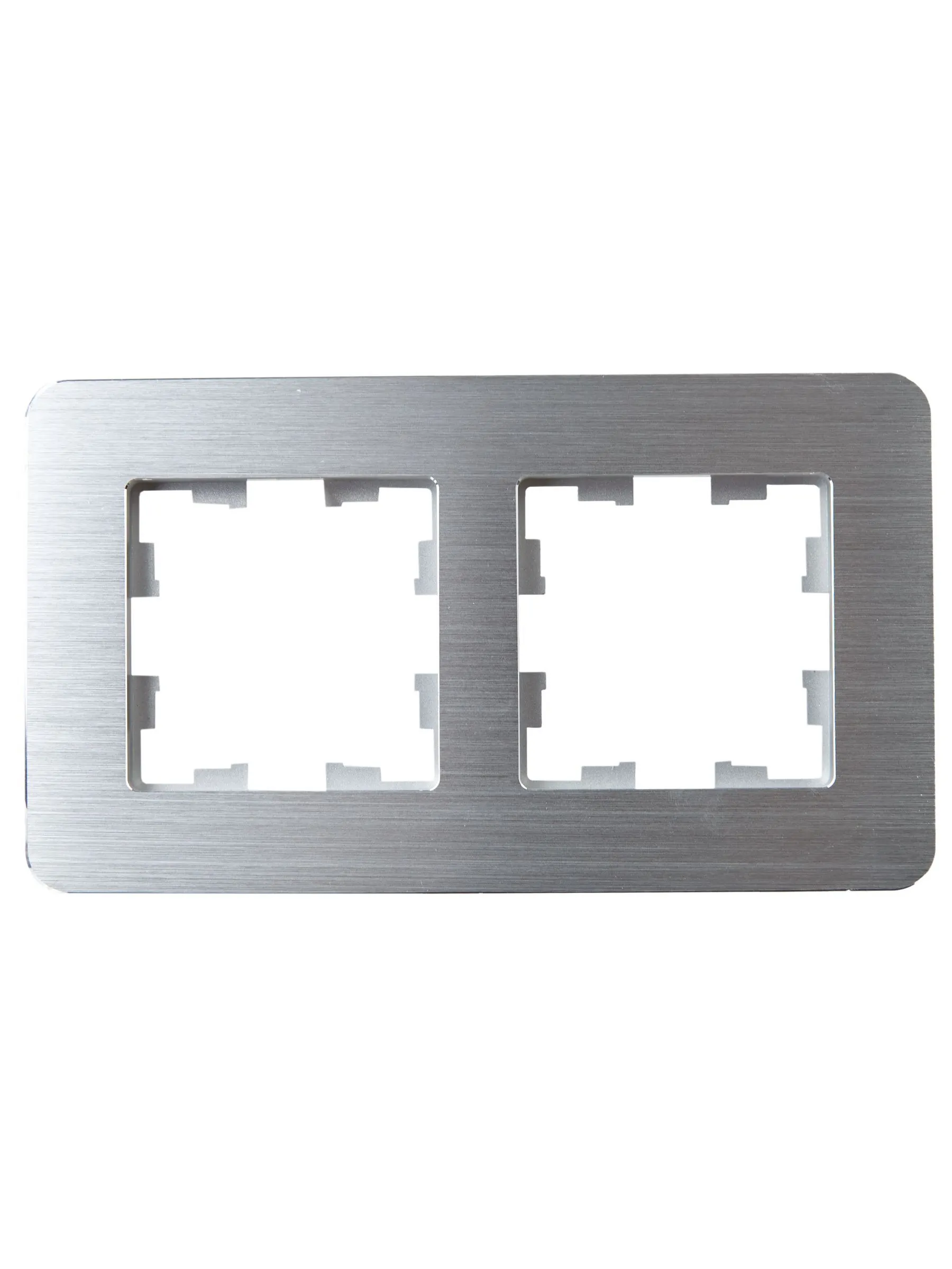 BRITE Рамка 2-местная РУ-2-1-Бр металл алюминий RE AL IEK - Фото 7