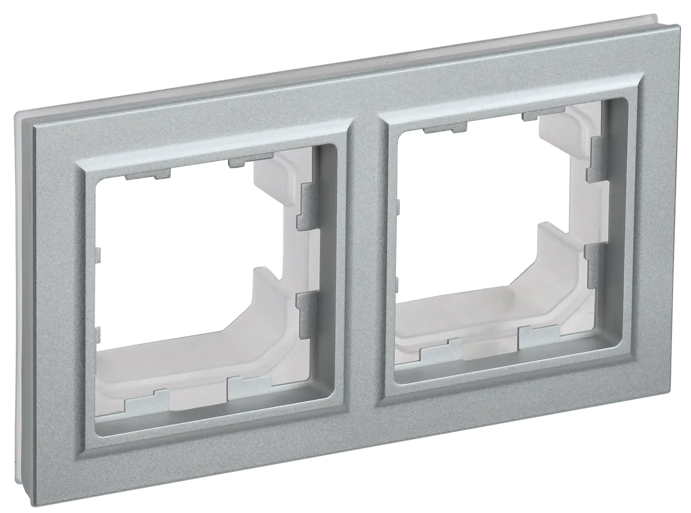 BRITE Рамка 2-местная IP44 РУ-2-БрА-44 алюминий IEK