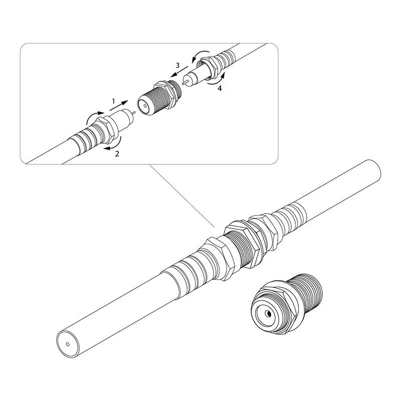 Переходник гнездо F – гнездо F, бочка с кольцом PROconnect - Фото 4