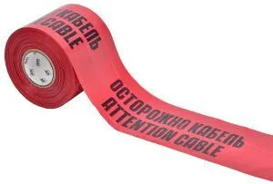 Лента сигнальная ЛСЭ-250 "Осторожно кабель" (250мм-200мкм) 100м IEK UST20-100-250-200-K04