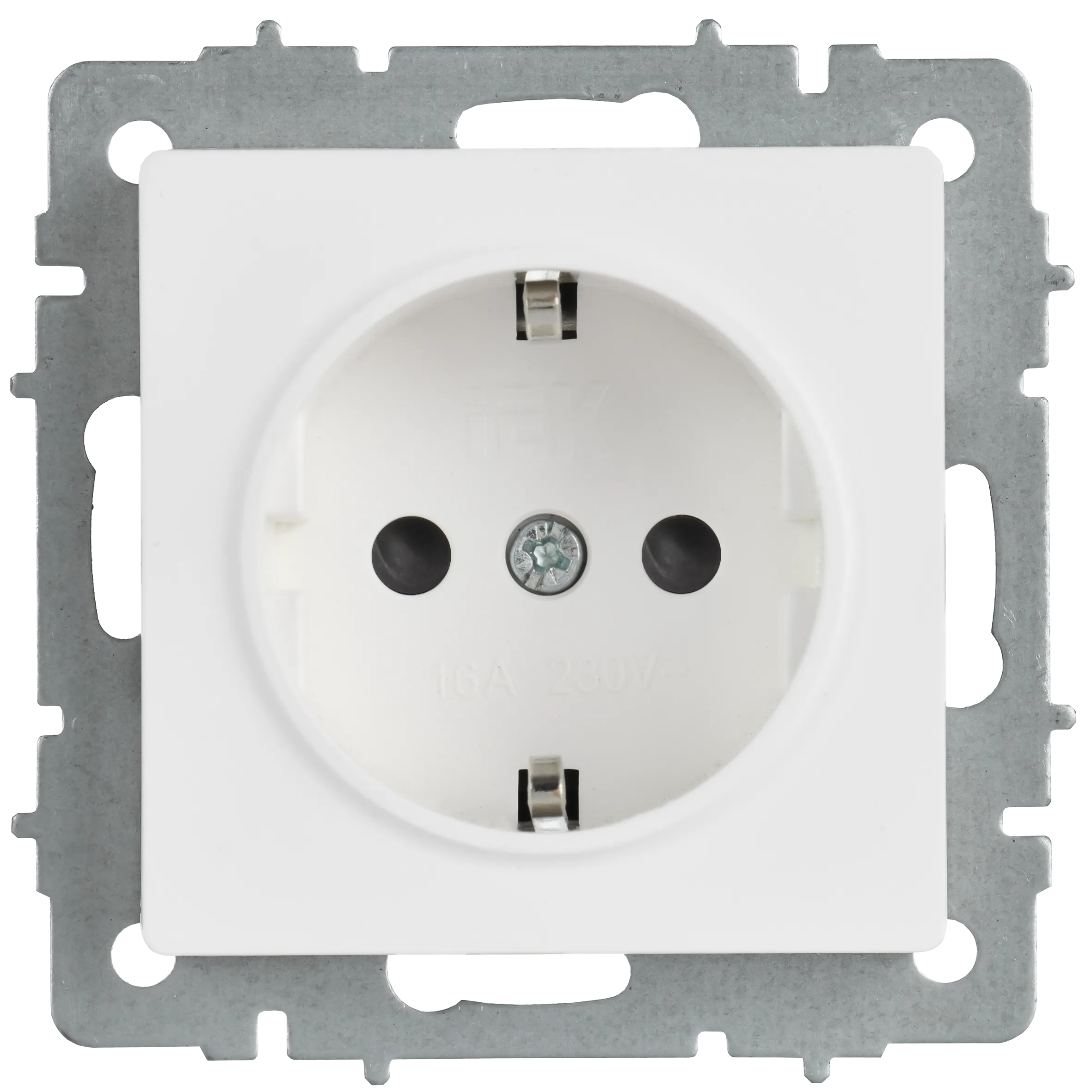 BRITE Розетка 1-местная с заземлением с защитными шторками 16А РС14-1-0-БрАБ арктический белый IEK - Фото 5