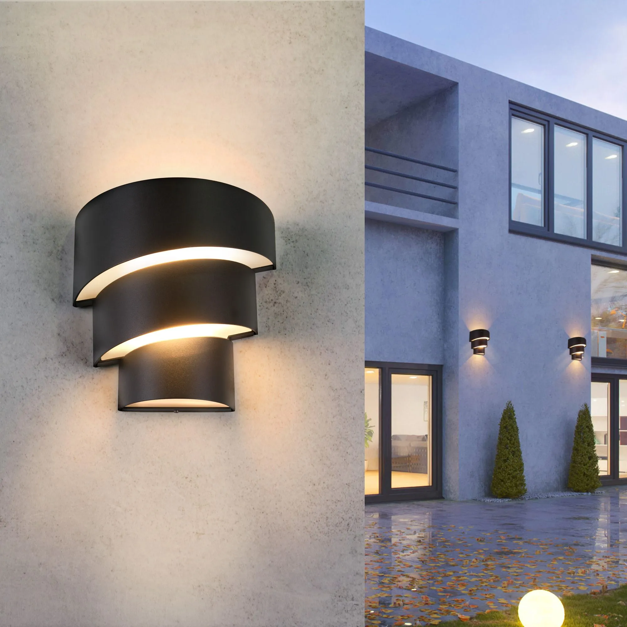 Светильник светодиодный уличный настенный Helix черный 1535 TECHNO LED Elektrostandard Eurosvet - Фото 3