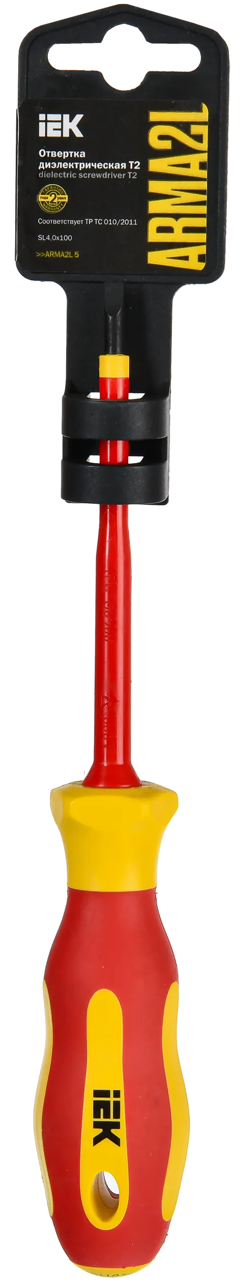 ARMA2L 5 Отвертка диэлектрическая SL4,0х100 Т2 IEK - Фото 2