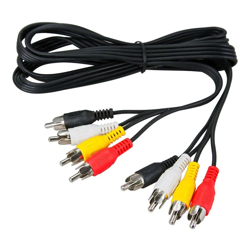 Шнур 4 RCA - 4 RCA, 1м, черный REXANT - Фото 2