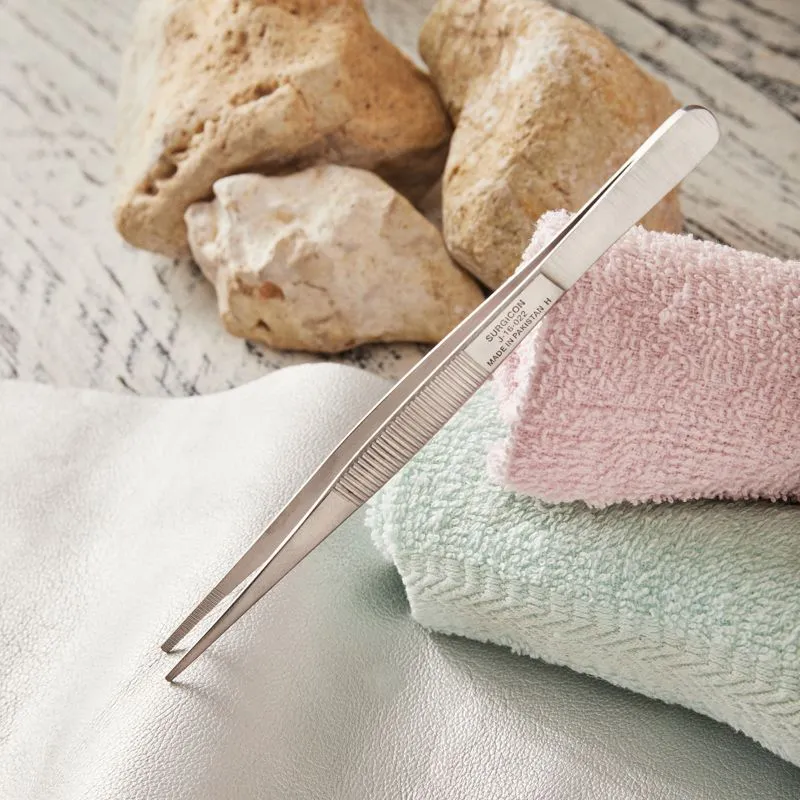 Пинцет прямой, узкий, рифленый 145мм ПРОФИ - Фото 2