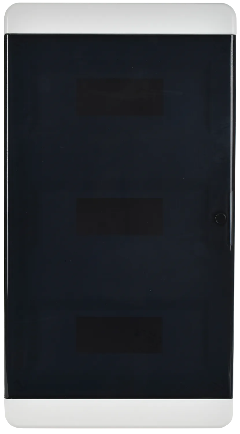 TEKFOR Корпус пластиковый БЕЛЫЙ ЩРН-П-36, IP41 черная прозрачная дверь IEK - Фото 3