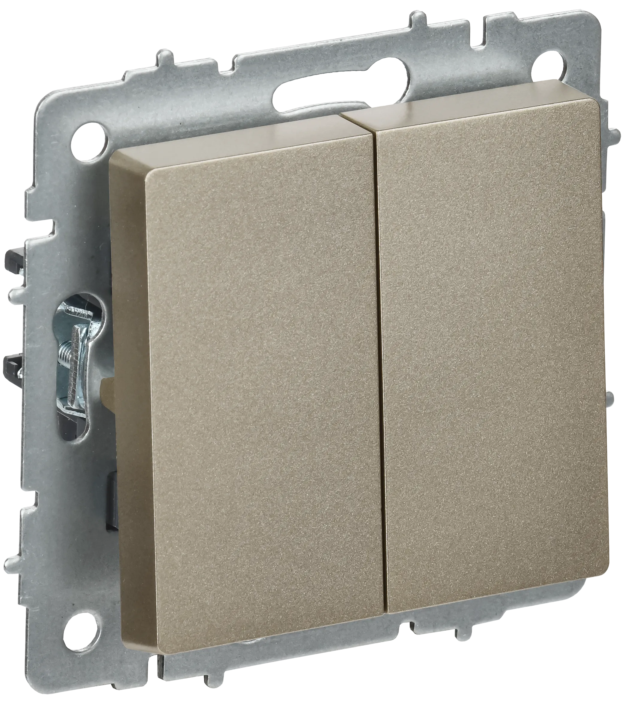 BRITE Выключатель 2-клавишный перекрестный 10А ВС10-2-3-БрШ шампань IEK