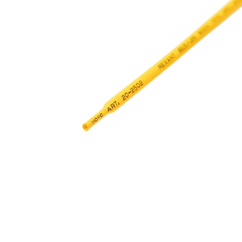 Трубка термоусаживаемая ТУТ нг 2,5/1,25мм, желтая, упаковка 50 шт. по 1м REXANT - Фото 2