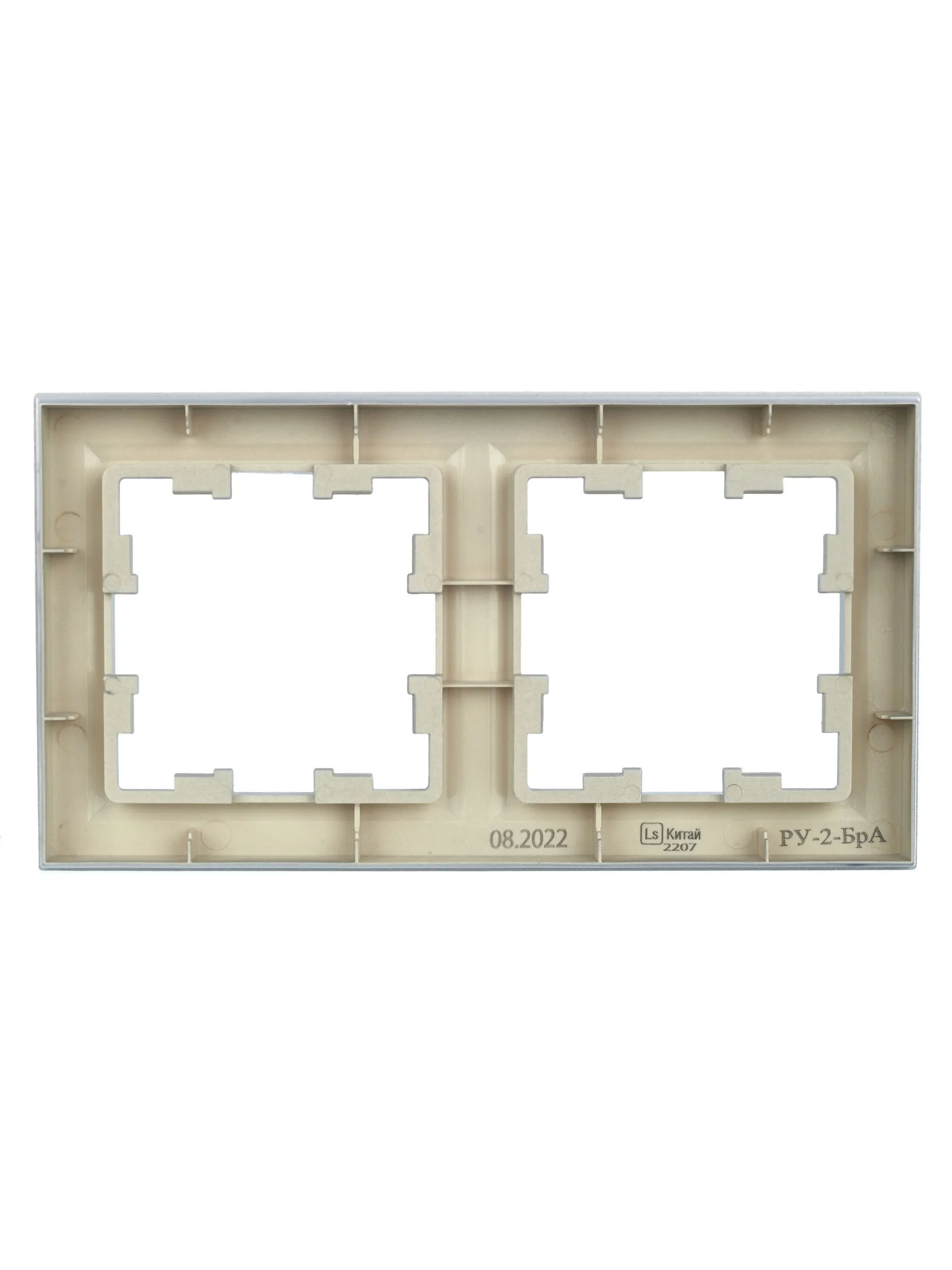 BRITE Рамка 2-местная РУ-2-БрА алюминий IEK - Фото 3