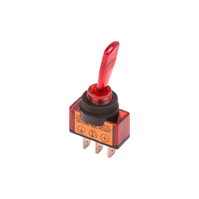 Тумблер 12V 20А (3c) ON-OFF однополюсный с красной подсветкой (ASW-13D) REXANT 36-4370