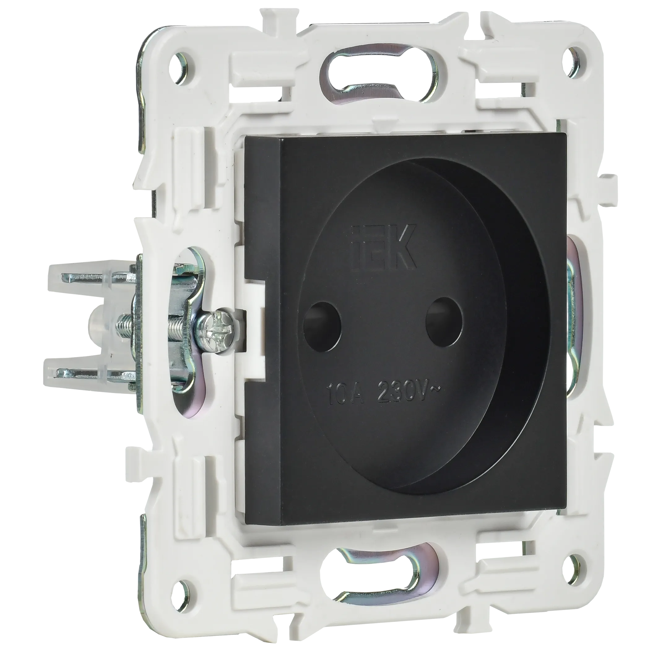 SKANDY Розетка без заземления с защитными шторками 10А SK-R01Bl черный IEK - Фото 6