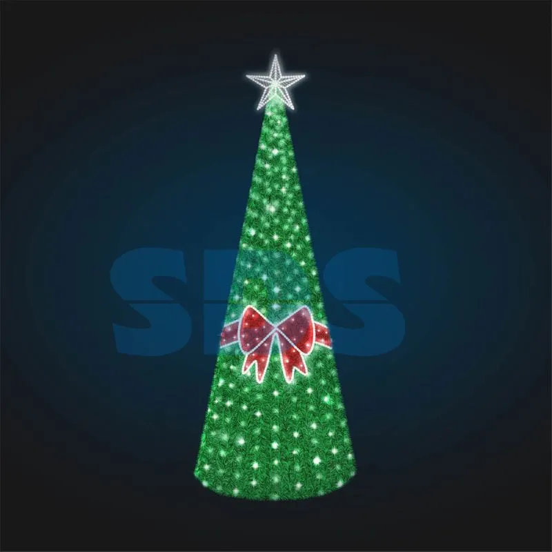 Декоративная Мишурная елка с бантом 500 см