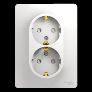 Розетка 2-м СП Glossa 16А IP20 с заземл. защ. шторки в сборе бел. SE GSL000126 275145