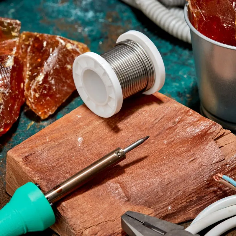 Припой ПОСу 95-5, 100г, Ø2мм, (олово 95%, сурьма 5%), бессвинцовый, ГОСТ 21931-76, катушка REXANT - Фото 4