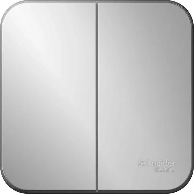 Выключатель 2-кл. ОП Blanca 10А IP20 (сх. 5) 250В с изолир. пластиной алюм. SE BLNVA105013 - Фото 2