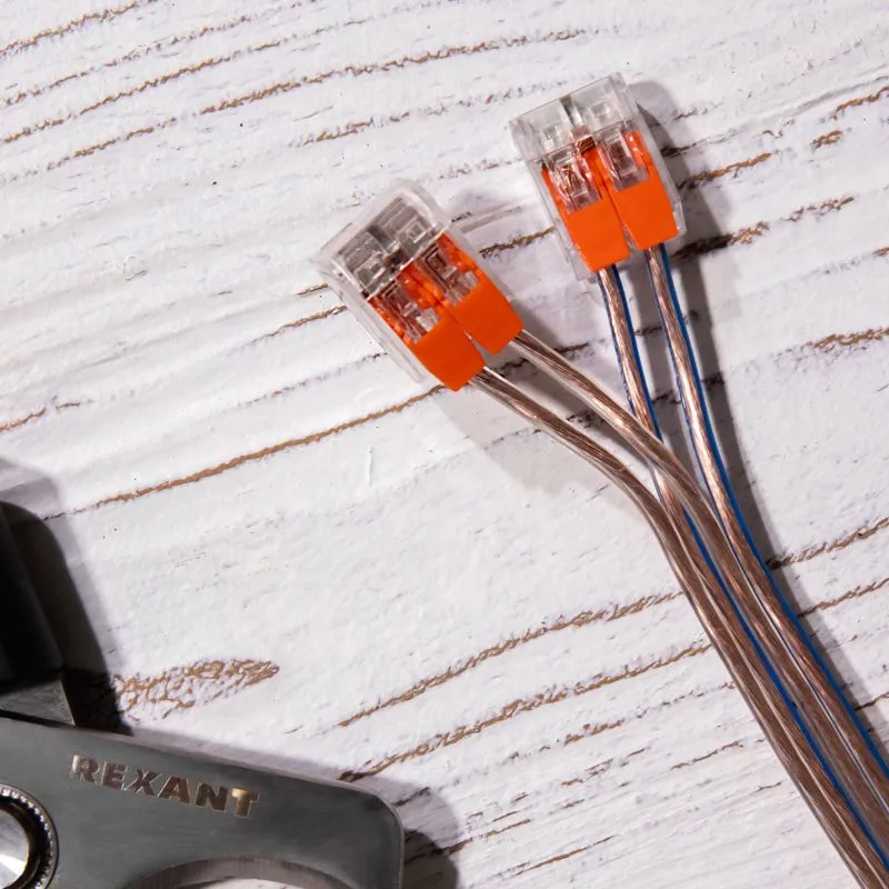 Универсальная компактная клемма СМК 221-412, 2-проводная до 4,0 мм² (20 шт./уп.) REXANT - Фото 2