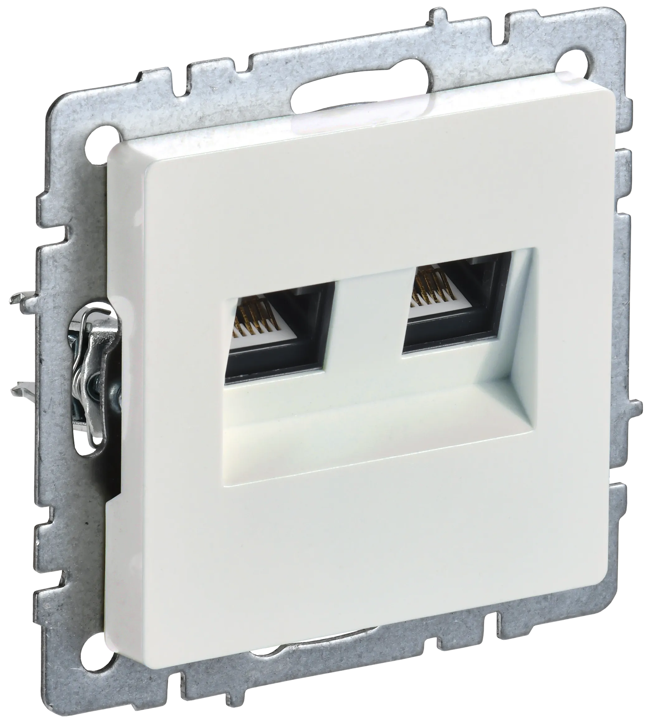 BRITE Розетка компьютерная двойная кат.5E RJ45 РК10-2-БрЖ жемчуг IEK