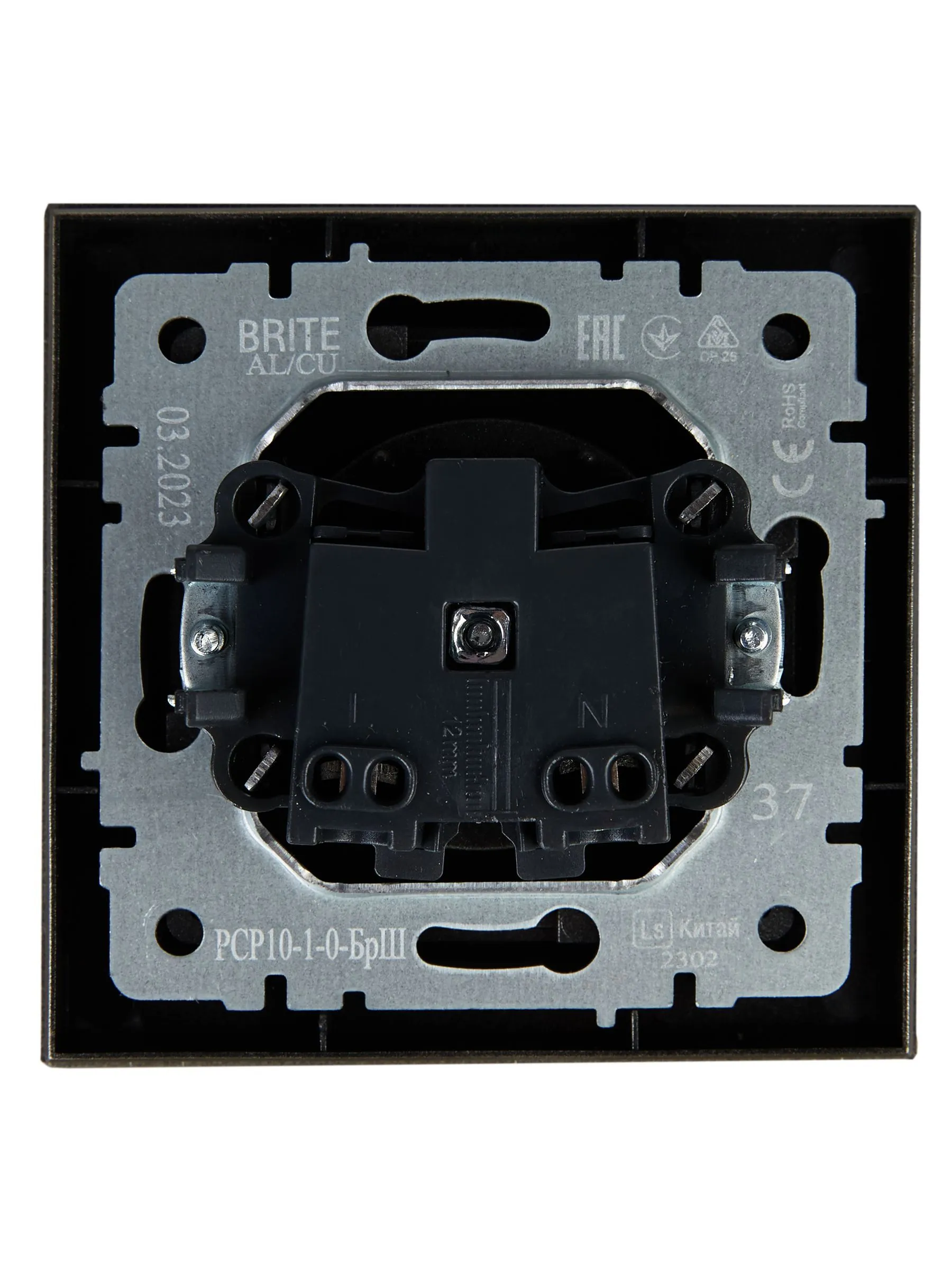 BRITE Розетка 1-местная без заземления без защитных шторок 10А в сб. РСР10-1-0-БрШ шампань IEK - Фото 3