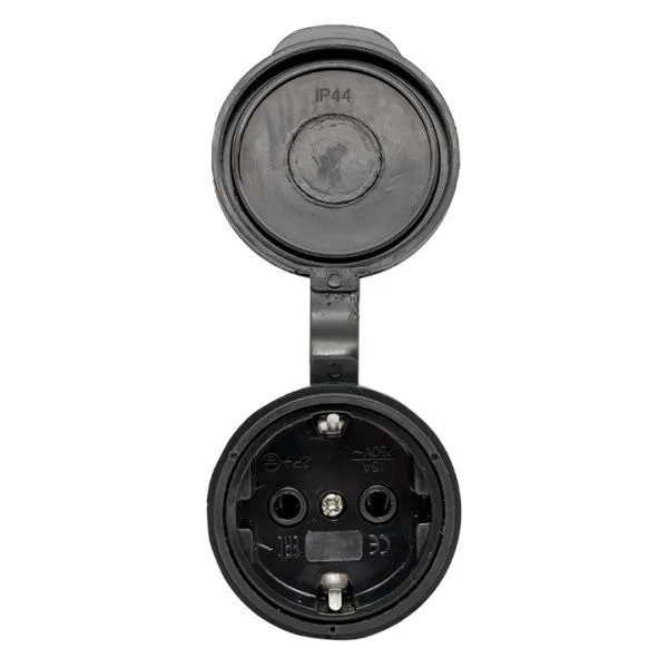 Роз. перенос. с защитной крышкой каучуковая 230В 2P+PE 16A IP44 EKF Марс - Фото 2