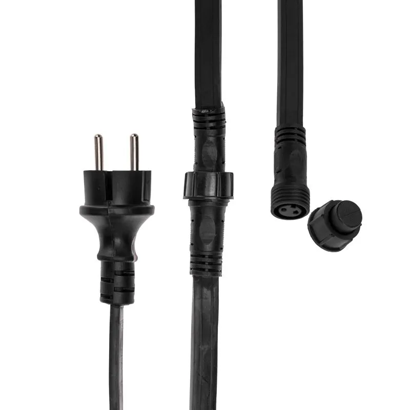 Гирлянда Белт-Лайт 2 жилы, 50м, шаг 20см, 250 патронов E27, IP65, черный плоский провод каучук NEON-NIGHT - Фото 4