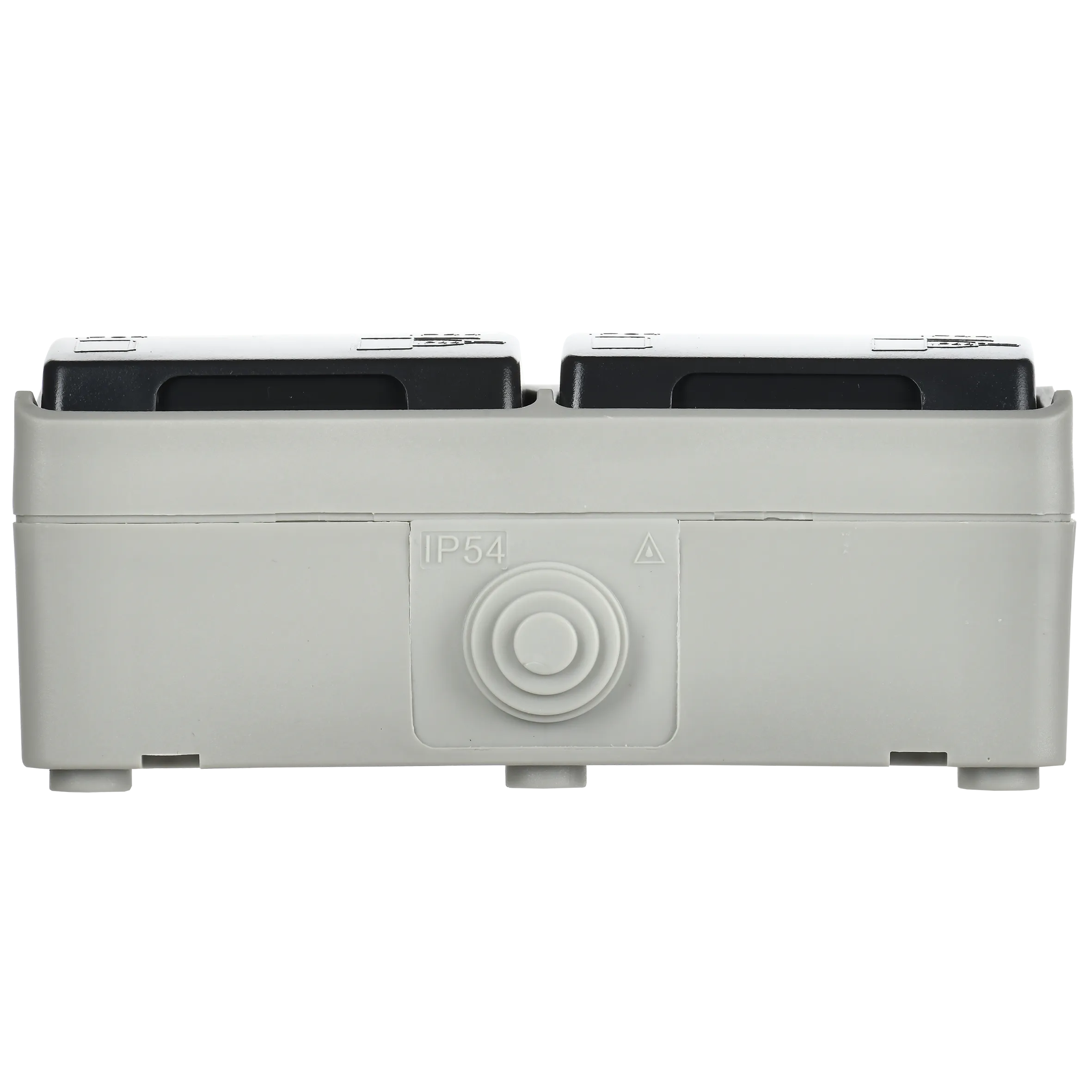 FORS Розетка 2-местная с заземлением для открытой установки 16А IP54 РСб22-3-ФСр серый IEK - Фото 4