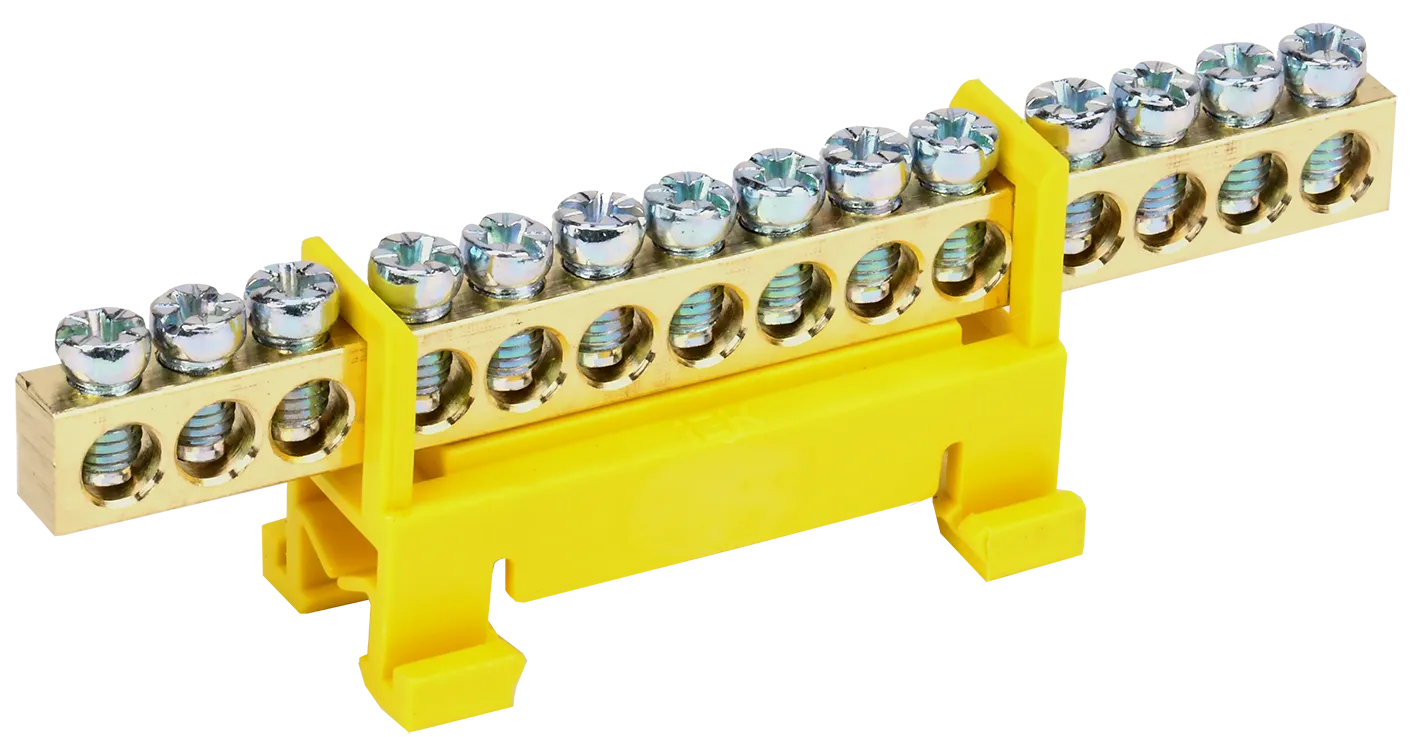 Шина PE "земля" на DIN-изоляторе типа "Стойка" ШНИ-6х9-14-С-Ж IEK