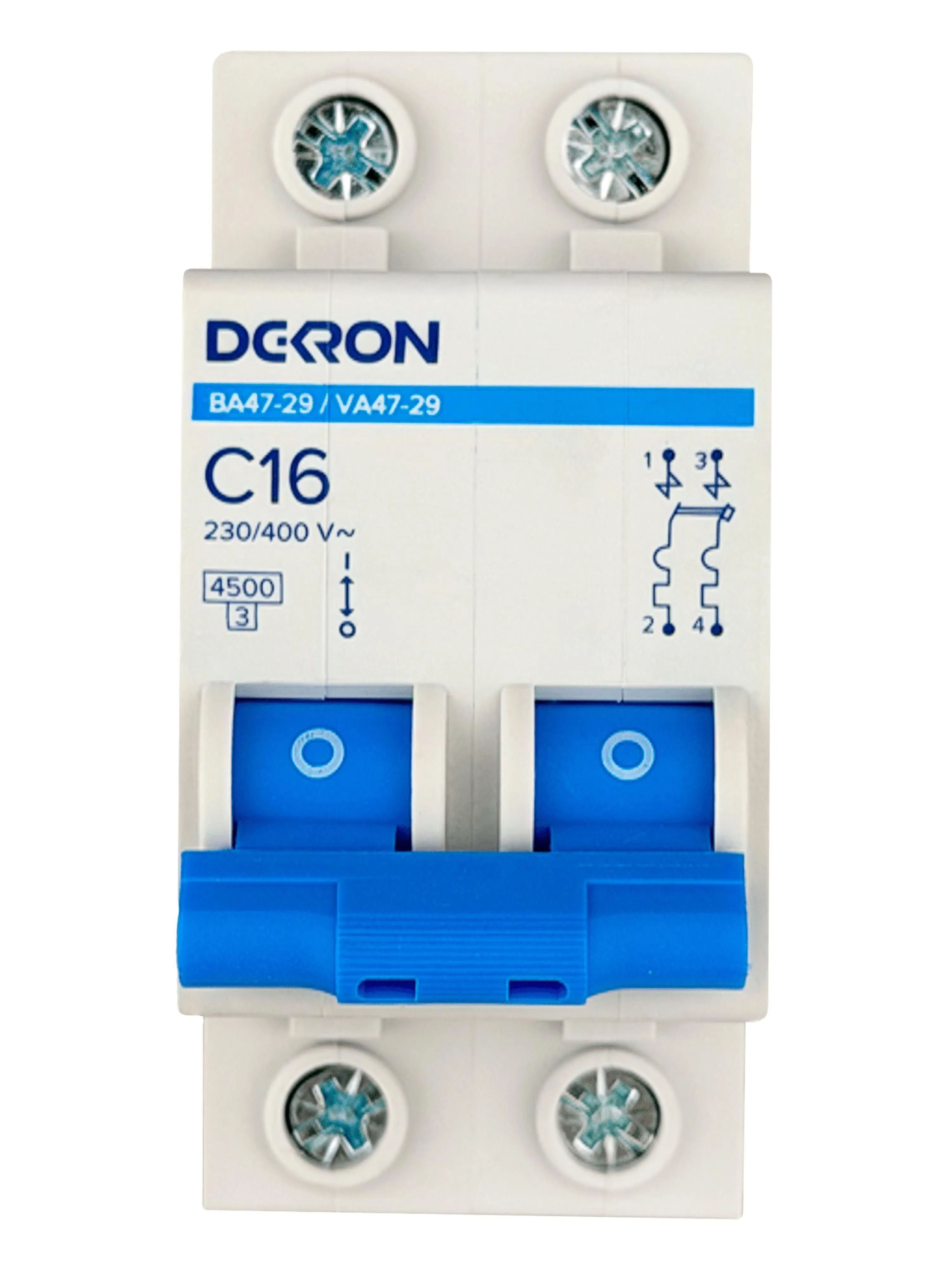 Автоматический выключатель ВА47-29 2P С16A 4,5кА mcb29-2-C16-dek