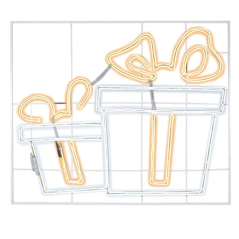 Фигура световая Подарки из гибкого неона 120х120 см, 1680 LED, цвет свечения теплый белый/белый NEON 501-312