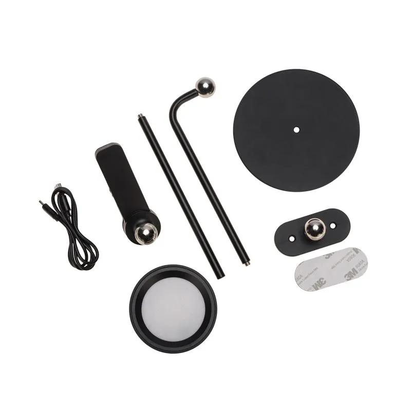 Светильник магнитный переносной с 3 креплениями, круглый, черный REXANT - Фото 3