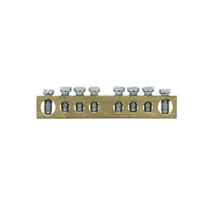 Шина PEN "ноль-земля" (8x12мм) 8 отв. латунь крепеж по краям EKF - Фото 3