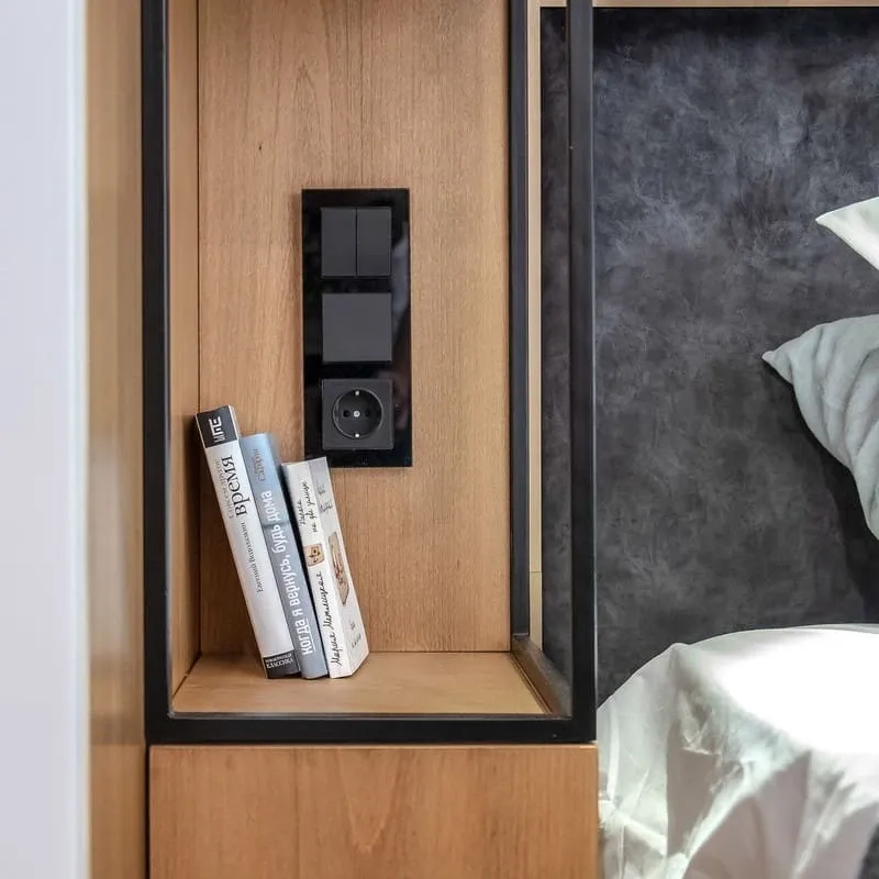 Перекрестный выключатель двухклавишный (чёрный) Werkel - Фото 5